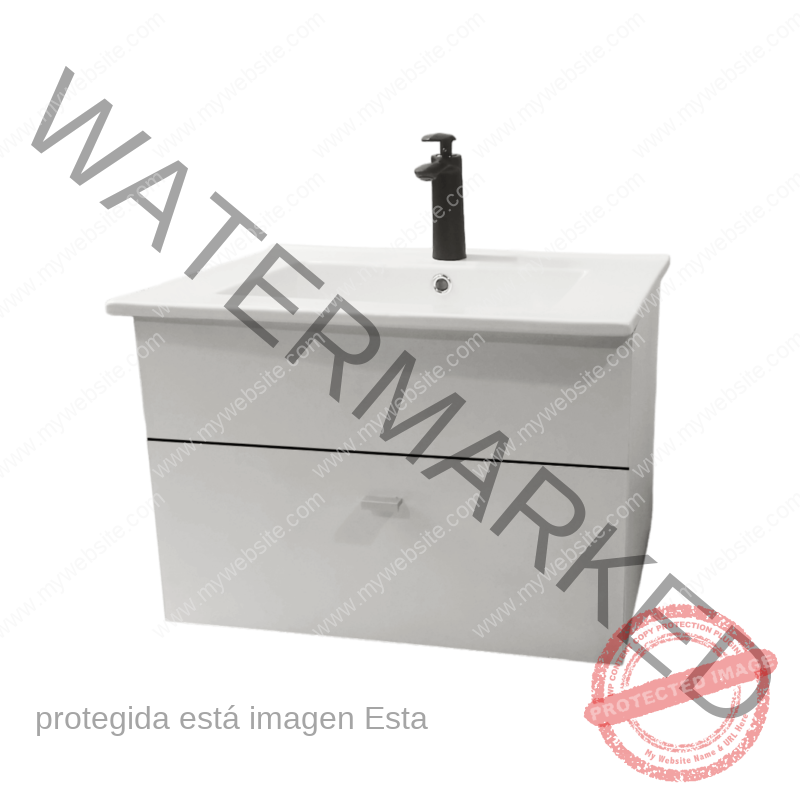 Vanitory Colgante Melamina Blanco - Medidas: Alto 40 cm, Ancho 60 cm, Prof. 47 cm