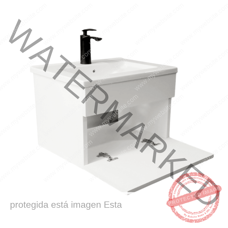 Vanitory Colgante Melamina Blanco - Medidas: Alto 40 cm, Ancho 60 cm, Prof. 47 cm